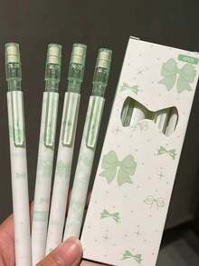 1支/4支/8支 櫻桃可擦拭自動鉛筆（4支/盒）隨機顏色與款式，0.5mm 2B 學生鉛筆，無需削鉛筆，可替換筆芯，書寫順滑，內建橡皮擦，學生考試鉛筆，適合素描與繪圖，專業藝術創作鉛筆，開學用品，學校用品 - 隨機 - 查看 4