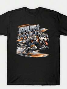 Camiseta para Hombre "Run Wild" - Ropa Deportiva a la Moda - Negro - Ver 6