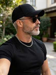 1pc Breathable Baseball Cap, Classic Solid Black Dad Hat For Men And Women, Adjustable Sun Protection Hat, Suitable For Casual And Outdoor Activities. - Multicolor - View 1