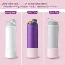 1pc Silicone Cup Sleeve - Non-Slip Waterproof Cup Protector, Fits 24oz Water Cup, Suitable For Holiday Party, Gift Giving And Home Decor, Water Cup Accessory - Multicolor - View 7