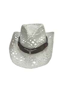 1pc Unisex Western Cowboy Straw Hat, Woven Sun Hat For Spring/Summer Travel, Beach, Casual Sun Protection (If The Brim Is Deformed Upon Receipt, Please Manually Adjust It Back) - MZ3056+ML02 - View 16