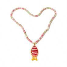 Women's Fashion Bohemian Style Resin Fish & Natural Stone Bead Necklace Accessory, Beach Party Jewelry Gift - Stone Pendant Necklace - View 9