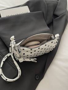 Lychee Texture Mini Crossbody Bag For Women, New Delicate Compact Fashionable Versatile Everyday Handbag - White - View 4