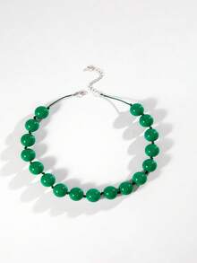1pc/Fashion Minimalist Old Money Style Solid Color Handmade Beaded Necklace, Suitable For Women's Daily Commute And Date, Atmospheric Gift - Multicolor - View 10