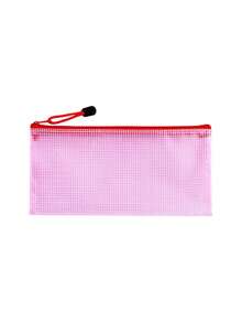 Mesh Zipper Makeup Bag,Apple Pencil Book Print,Back To School Mesh Storage Bag,Portable Zipper Stationery Pouch,Large Capacity Cosmetic Bag,Transparent Pen Bag,School Supplies Storage,For School Office Travel,Gifts For Teachers And Students - Multicolor - View 13