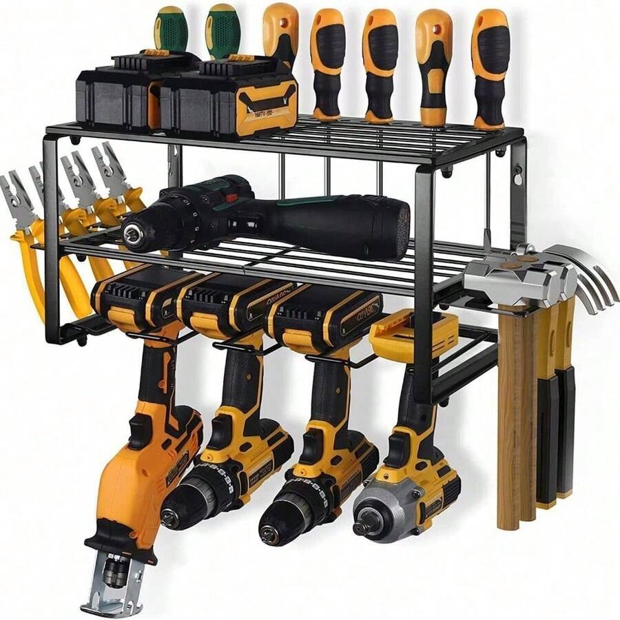 3 Tier Duty Power Tool Organizer Drill Holder Wall Mount Power Tool Storage Rack - 24B-wIN-uK-dZSNJ - View 1