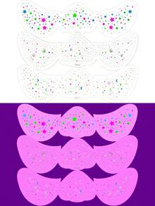 3pcs Y2K Neon Freckle Tattoo Sticker Set, Colorful Star, Moon & Heart Pattern Face Stickers, Waterproof Neon Freckle Stickers For Music Festivals, EDM Parties & Party Makeup - Multicolor - View 10