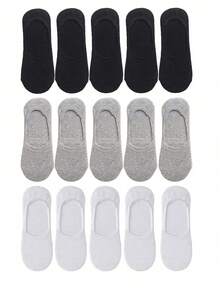 1/5/10/15/30 pares de calcetines deportivos neutros, calcetines de tobillo blanco/negro/gris, unicolor estilo minimalista, adecuados para uso casual diario - Multicolor - Ver 2