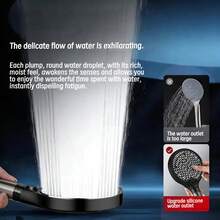 Large Panel 3-Speed Pressurized Shower Head With 5 Filter Cartridges, High Flow Rain Showerhead For Home Bathroom,For Shower Use Only - Shower Head - View 3