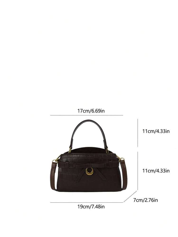 Women's Mini Fashion Versatile Colorblock Casual Handbag - Coffee - View 8