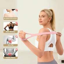 8-Shaped Silicone Yoga Resistance Band | Non-Slip Exercise Band, Suitable For Full Body Workout | Home Gym And Outdoor Fitness Stretching Rope | Durable Back/Waist/Arm Training Band - A - View 7