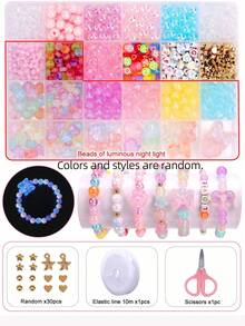 Buntes Perlen-Set mit Pentagramm-Spacer-Perlen, handgefertigtes DIY-Perlen-Armband-, Ohrring- und Halsketten-Set, geeignet für Schmuckherstellung, Feiertagsgeschenk für Familie, Freunde, Mitschüler, Lehrer [zufällige Farbe und Stil] - Verschiedenfarbig - Übersicht 12