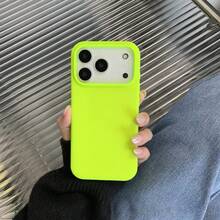 Compatible With IPhone 17 Pro 17 Pro Max 17 Case Liquid Silicone 3 Layers Full Covered Soft Gel Rubber Phone Case,Fresh Summer Color Palette,Shockproof Protective Case With Anti-Scratch Microfiber Lining For IPhone 13 11 16 Pro Max 15 14 Plus 12 Mini XS Max 7 8 Plus - Fluorescent Green - View 6