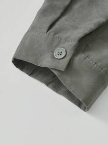 Vintage Style Cross Strap 2 In 1 Fashion Versatile Blouse - Dark Grey - View 6