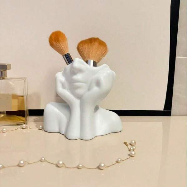 Creative Human Body Art Design Office Supplies, Multifunctional Desktop Pen Holder, Makeup Brush Storage Box & Decorative Ornament