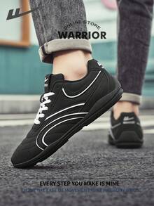 Giày board nam Warrior phong cách tối giản thoải mái, sneaker casual thanh lịch, bền bỉ, phù hợp đi cả ngày, dùng cho tập luyện và chạy bộ, phù hợp xuân hè và quanh năm - màu đen - Xem 4
