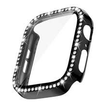 1pc Unisex Black Sequin Decorated Ultra-Thin Tempered Glass Protective Case, Compatible With Apple Watch 38/40/41/42/44/45/46/49mm, Compatible With Apple Watch Series Ultra/SE/11/10/9/8/7/6/5/4/3/2/1, Smart Watch Protective Case Accessory - Black - View 9