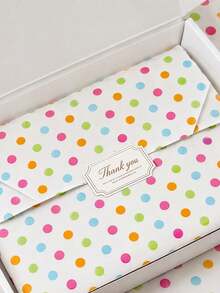 10/20/25/50 Sheets White Background Colorful Polka Dot Pattern Tissue Paper, Suitable For DIY Crafts, Party Gifts, Bouquet Wrapping, Clothing Packaging And Birthday Gift Decoration - White With Colorful Polka Dots - View 3