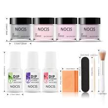NOCIS Dip Powder Nail Kit - Set Pemula 4 Warna dengan Nude, Pink, Glitter & Putih, Plus Base Coat, Top Coat & Cairan Aktivator, Buffer Kuku, Kuas & Kikir - Sistem Celup Akrilik untuk Manikur DIY, Tanpa Aroma, Tidak Perlu Daya. - MultiWarna - View 4