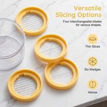 6-In-1 Multifunctional Boiled Egg Slicer Dicer Cutter, Multi Blade Egg Slicing Tool For Slice Dice Quarter Hard Boiled Eggs Strawberries Kiwis Mushrooms, Practical Time-Saving Kitchen Prep Gadget - Multicolor - View 2
