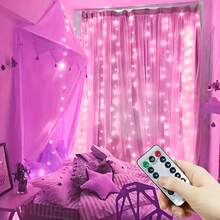 1 Set Bedroom Fairy Curtain Lights, Christmas String Lights With 8 Modes USB Plug, Wall-Mounted Flashing Lights With Remote Control, For Indoor Wedding Party Backdrop Christmas Decoration - USB Curtain Light - View 9