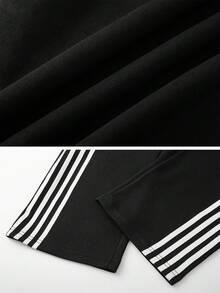 Men's Casual Loose Straight Leg Sweatpants, Fashionable Sports Long Pants, Spring/Autumn - Black - View 8