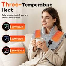 Hailicare USB Smart Constant Temperature Heating Shawl, Neck And Shoulder Heat Pad, 3-Level Temperature Control, Zipper Anti-Slip Design, Washable, Heating Pad, Best Gift For Christmas, Halloween, Thanksgiving - View 7