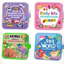 Portable Children's Drawing Board Set, Reusable Watercolor Sketch Board With 1 Watercolor Marker, Foldable Educational Writing Board, Suitable For Children's Home, Travel, Party DIY Creative Activity Board - Multicolor - View 5