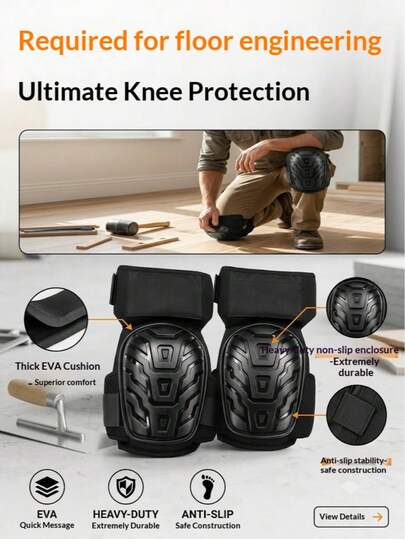 2pcs/1pc Professional Adjustable Strap Gardening Knee Pads, Heavy Duty Extended Industrial Knee Pads, Non-Slip Wear-Resistant Work Knee Pads - With Gel Pad, Soft Foam Filling, Adjustable Dual Strap Design, Unisex, Suitable For Construction Site, Garden, Decoration, Flooring, Motorcycle Riding, And Other Work And Home Use. Breathable Non-Slip Gardening Supplies Knee Pads, Professional Knee Pads Gardening Tools, Non-Slip Wear-Resistant Men's Tool Knee Pads, Comfortable Breathable Garden Work Knee Pads.