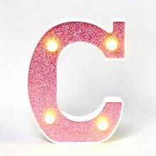 1個16cm/6.3英吋玫瑰粉LED發光字母燈，電池供電家居裝飾字母燈，適用於婚禮求婚、生日派對裝飾、週年紀念裝飾、臥室桌面字母燈及房間牆面裝飾字母 - 深粉紅色 - 查看 22
