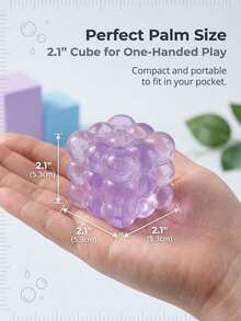 1pc New Malt Squeeze Cube Toy, Ultra-Thin Malt Squeeze Toy, Soft Slow Rebound Water Cube Toy, Grape Texture, Slow Rebound, Durable, Suitable For Adults, A Holiday Surprise Gift, Holiday/Birthday Gift - View 6