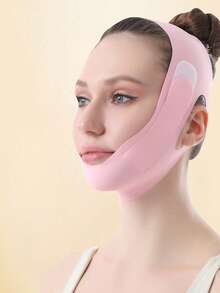 1 pieza Máscara facial rosa tipo venda, máscara para dormir para mujeres, apta para uso diario - Rosa - Ver 5