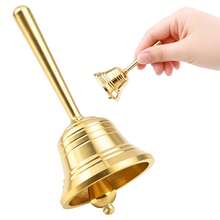 1pc Brass Hand Bell, Gold Bedside Dinner Bell, Service Butler Bell, Suitable For Classroom, Meditation, Games, Pet Training And More - Multicolor - View 1