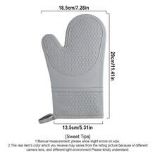 1 pieza Guantes para horno de silicona - Gris - Ver 3