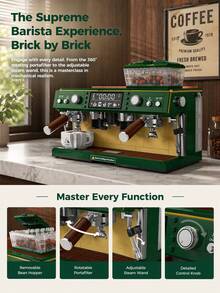 Vintage Luxury Italian Espresso Machine Modular Building Block Set, Adult Assembly Handmade DIY Toy, Retro Office Desk Decor, Cafe Style Desktop Ornament, Unique Personalized Holiday Gift, Premium Gift For Men - Multicolor - View 1
