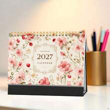 1 Stück Frischer Blumen 2D Cover 2027 Tischkalender, geeignet für tägliches Büro, Schule, Unternehmen, hilft Ihnen bei der Zeitplanung und Monatsplanung. Exquisites Design, 12 Monate klar dargestellt von Januar bis Dezember, begleitet Sie durch jeden schönen Moment, ein durchdachter kleiner Helfer für die Planung von Leben und Arbeit. - Tischkalender - Übersicht 6