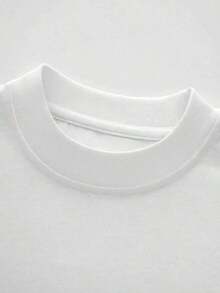 Camiseta Unisex de Algodón Puro para Hombre y Mujer, Estilo , Peso Máximo 200 G/M², Camiseta con Gráfico Minimalista de la Letra ICON, Suave y Transpirable para Uso Casual y Formal - Blanco - Ver 3