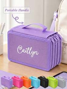 Tas Penyimpanan Pensil Portabel 4 Lapis Warna Solid, 72 Slot dengan Resleting, Cocok untuk Pensil Warna, Pena Gambar, Kuas Lukis, Ideal untuk Pelajar dan Pecinta Seni - MultiWarna - View 10
