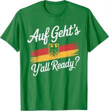 Oktoberfest Drinking German Flag Auf Gehts Unisex T-Shirt - 黑色 - 查看 5