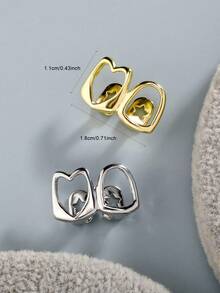 2Pcs/Set Y2K Hip Hop Style Grillz Teeth Hollow Heart Tooth Grillz For Women Men, For Party Carnival Photos Cosplay Halloween - Multicolor - View 4