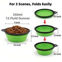 3PCS Dog Cat Portable Bowl Foldable Silicone Pet Food Water Bowl Compact Lightweight Durable Easy Clean Travel Pet Accessory Space Saving Collapsible Feeding Dish For Walking Hiking Camping Vacation Outdoor Daily Use Reusable Portable Pet Feeding - Multi-color - View 8