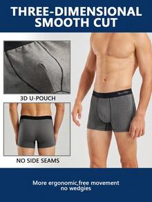 Norcotton 1pc Bagged Boys Boxer Shorts, Denim Pattern Black Elastic Waist Men's Boxer Briefs - Black - View 3
