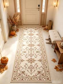 1pc, Luxury Elegant Floral Home Long Runner Rug, Bohemian Floral Pattern, Anti-Slip Hallway Runner Mat, Home Decor! Nordic Minimalist Style Suitable For Living Room Carpet, Home Decor Item, Suitable For Entryway, Bedroom, Closet, Living Room Carpet, Carpet, Living Room Area Rug, Area Small Rug, Mat, Home Decor, Large Living Room Carpet, Round Carpet - Multicolor - View 6