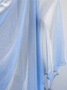 PARTY FABRIC 1件漸層雙色網格布料，雷射紋理透視布料，適用長洋裝、披肩，創意手工布料 - 藍色 - 查看 5