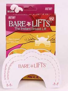 MODA Adesivo10 Pçs em Silicone Fita Adesiva Invisível Elevador do Peito Bare Lifts - 1pacote(10 Pecas) - Visão 3
