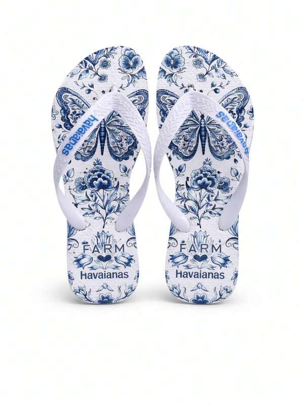 Chinelo Feminino Havaianas Moda Praia Adulto e Infantil Estampa Digital Floral Borboleta leves e macios