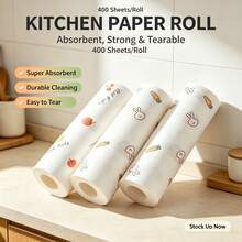 Printed Kitchen Paper Towel Cute Cartoon Fruit Pattern Water Absorption Oil Absorption Thickened Durable Household Cleaning Wipe Paper Restaurant Dining Table Paper Home Daily Essential Consumables Toilet Paper - Multicolor - View 1