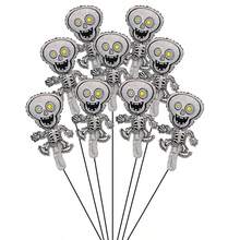 10pcs 16-Inch Mini Halloween Skeleton Shaped Foil Balloons, Suitable For Trick Or Treat Theme Balloons (Ribbon Not Included) - View 7