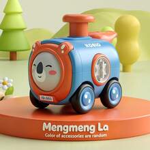 Children's Animal Press-And-Slide Toy Car, Face-Changing Whistle Glide Track Car, Inertia Mini Racing Car, Educational Interactive Toy For Boys And Girls, Halloween Birthday Party Gift, Exquisite Collectible Ornament - Multicolor - View 11