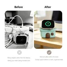 IWatchs Wireless Charging Stand House Desktop Cute Silicone Ornament - Baby Blue - View 8